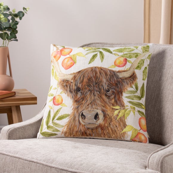 Evans Lichfield Highland Cow Square Cushion