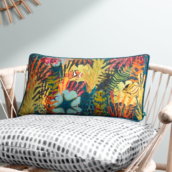 Wylder Nature Abyss Coral Bay Rectangle Cushion