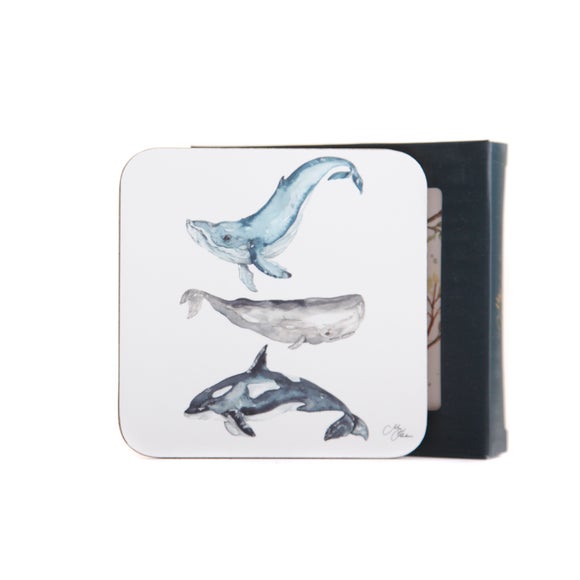 Meg Hawkins Set of 4 Whale Coasters