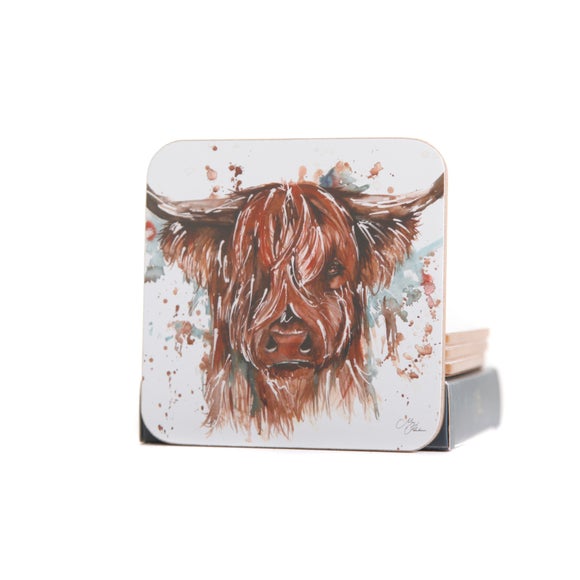 Meg Hawkins Set of 4 Highland Cow Coasters