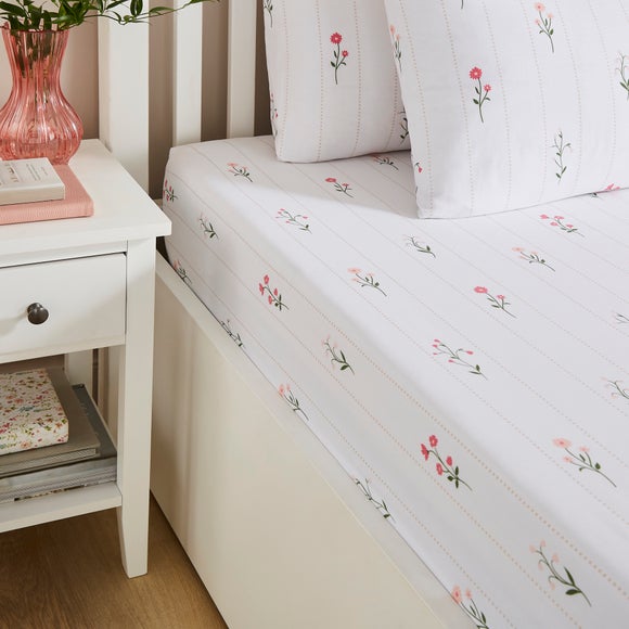 Stella Floral Polycotton Fitted Sheet
