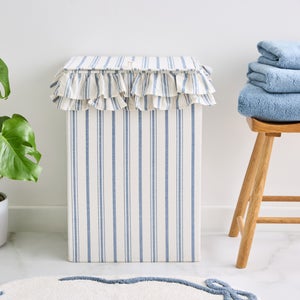 Striped Frilly Laundry Hamper