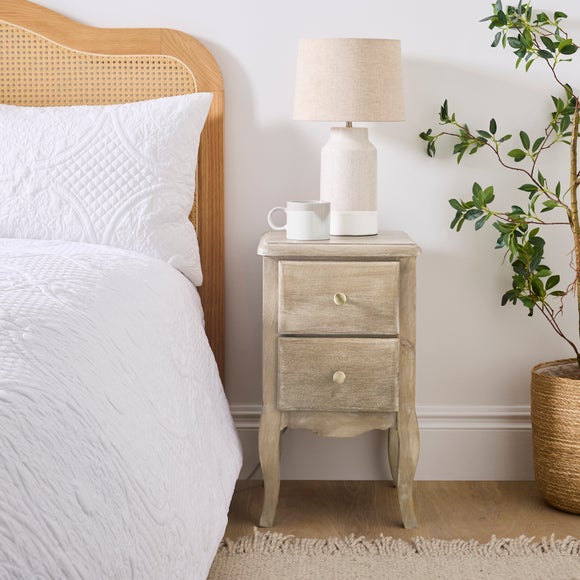 Giselle 2 Drawer Bedside Table, Mango Wood