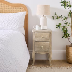 Giselle 2 Drawer Bedside Table- Mango Wood