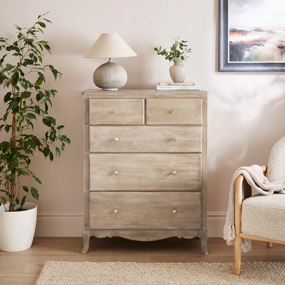 View Giselle 5 Drawer Chest- Mango Wood View Giselle 5 Drawer Chest- Mango Wood