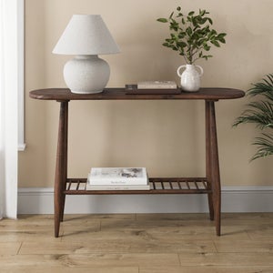 Haider Console Table With Shelf- Acacia Wood