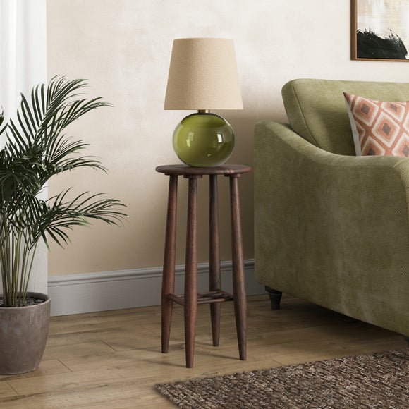 Haider Plinth Side Table, Acacia Wood