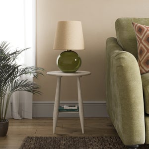 Haider Side Table With Shelf- Acacia Wood