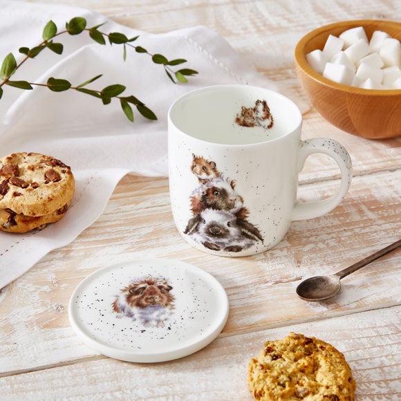 Wrendale Piggy in the Middle Mug & Coaster Set