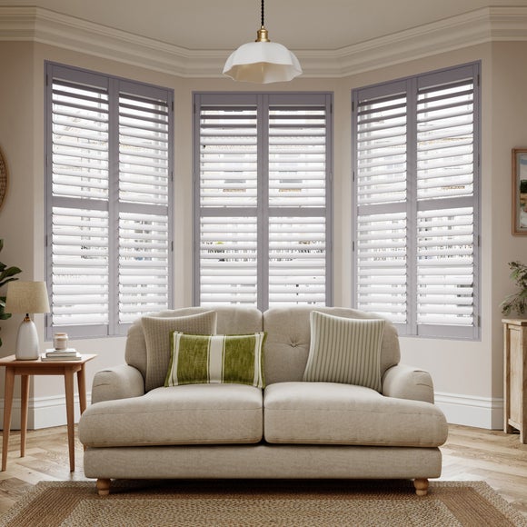 Made to Measure Shutter Blind Sample Pale Silver