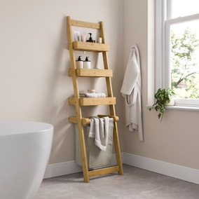 Avi Ladder Shelf with Laundry Bag
