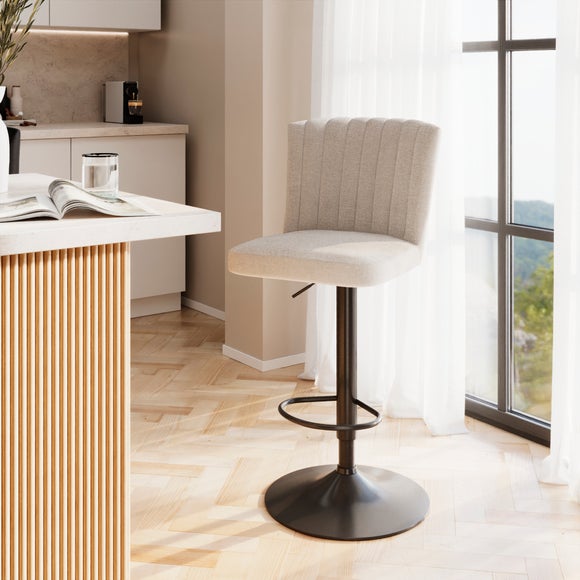 Taylor Gaslift Barstool, Natural Fabric