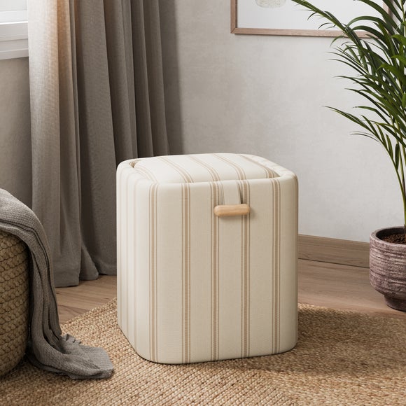 Folkstone Stripe Tray Table Storage Footstool