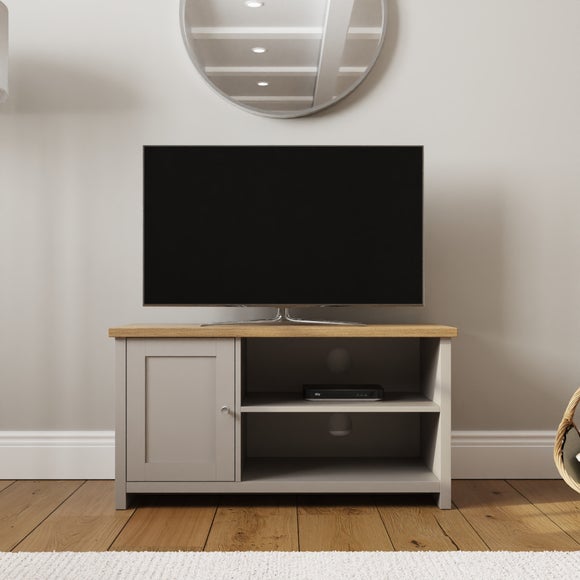 Return - Lancaster Compact TV Unit, Grey and Oak for TVs up to 42"