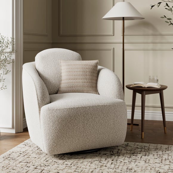 Wren Two Tone Boucle Swivel Chair