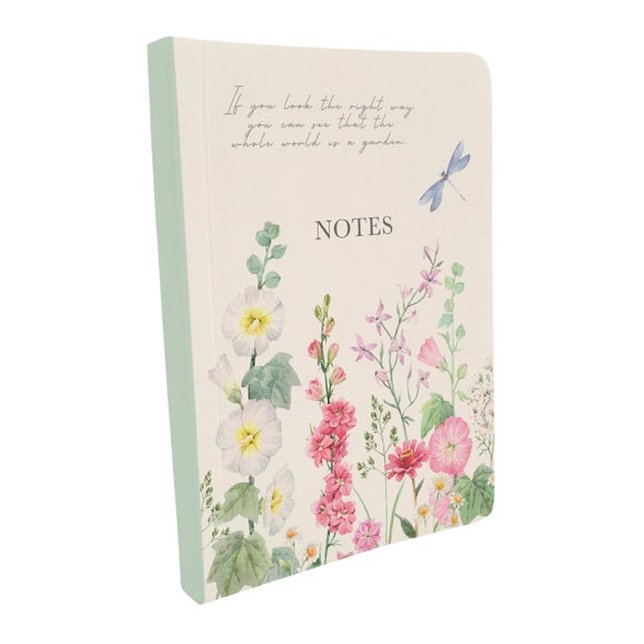 Wild Harmony Blue Dragonfly & Pink Blooms Pocket Notebook