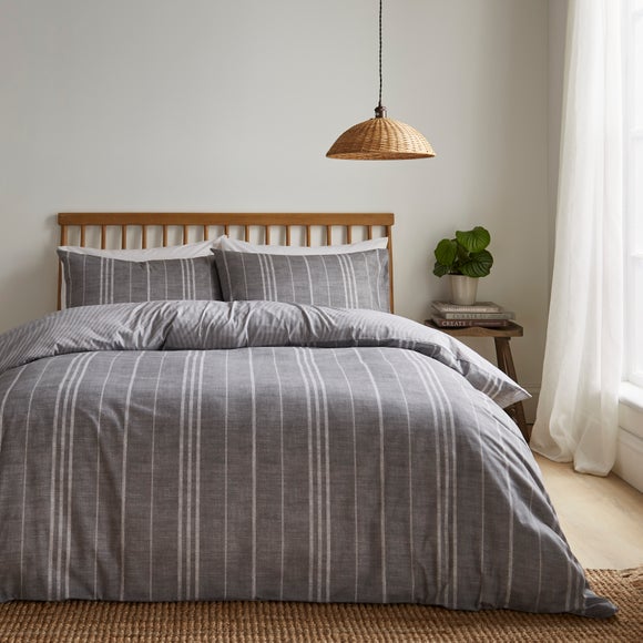 Harley Stripe Polycotton Duvet Cover & Pillowcase Set
