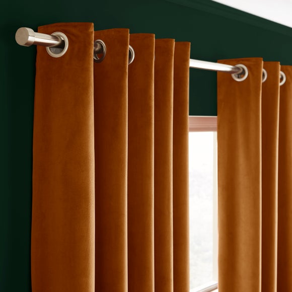 Recycled Velour Eyelet Curtains (Blackout Available)
