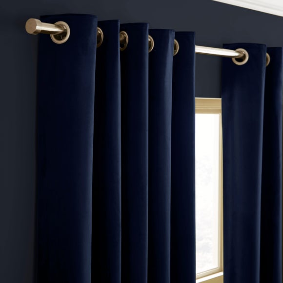 Recycled Velour Eyelet Curtains (Blackout Available)