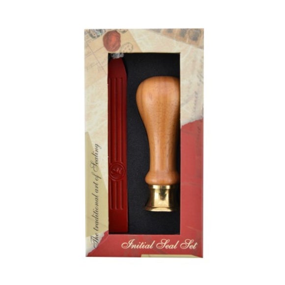 Manuscript Personal Initial Seal with Wooden Handle