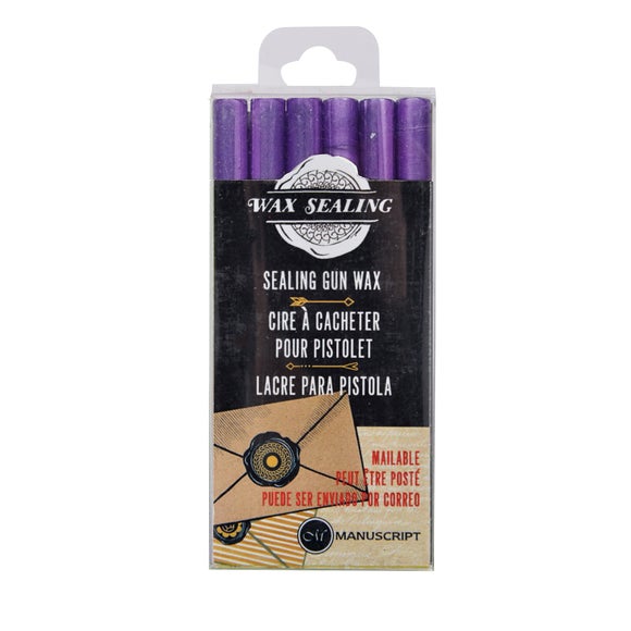Manuscript Pack of 6 Sealing Gun Wax Sticks