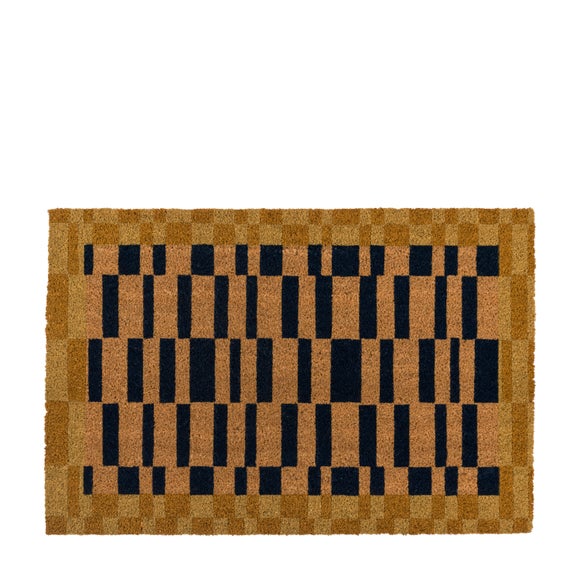Click to view product details and reviews for Cedar And Sage Contrasting Geometric Coir Doormat.
