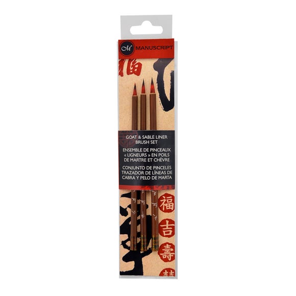 Manuscript Chinese Goat Sable Hair Calligraphy Brush Set