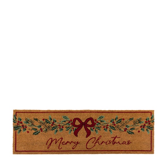 Cedar and Sage Festive Garland Merry Christmas Coir Doormat