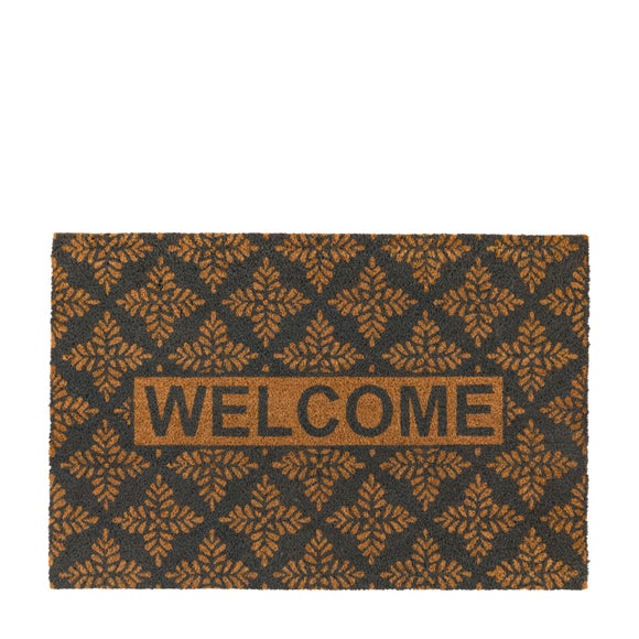 Click to view product details and reviews for Cedar And Sage Modern Ikat Patterned Welcome Coir Doormat.