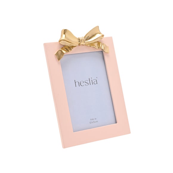 Hestia Soft Pink Photo Frame with Gold Bow