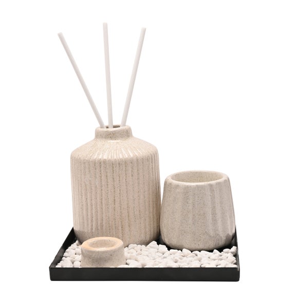 Hestia Ceramic Diffuser & Tealight Holder Set