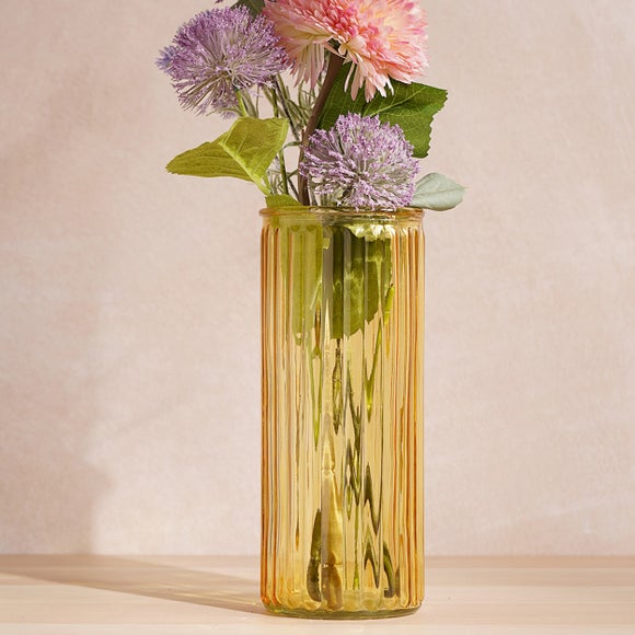 Click to view product details and reviews for Hestia Cylindrical Ribbed Glass Vase.