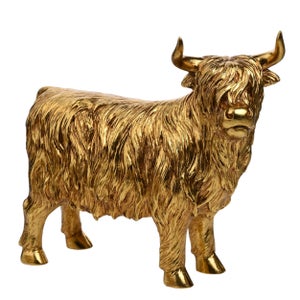 Hestia Gold Highland Cow Ornament