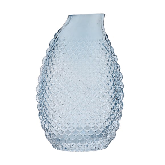Click to view product details and reviews for Hestia Blue Textured Glass Vase.