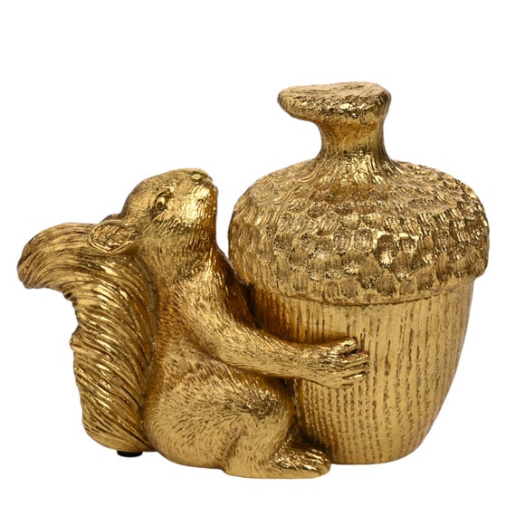 Click to view product details and reviews for Hestia Gold Squirrel Acorn Trinket Box.