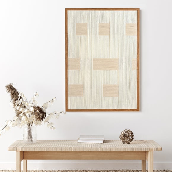 Hestia Natural Offset Woven Thread Wall Art