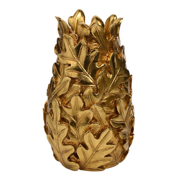 Click to view product details and reviews for Hestia Gold Oak Leaf Vase.