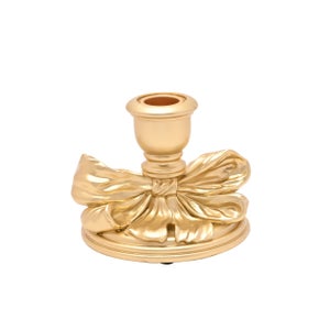 Hestia Gold Ribbon Candlestick Holder