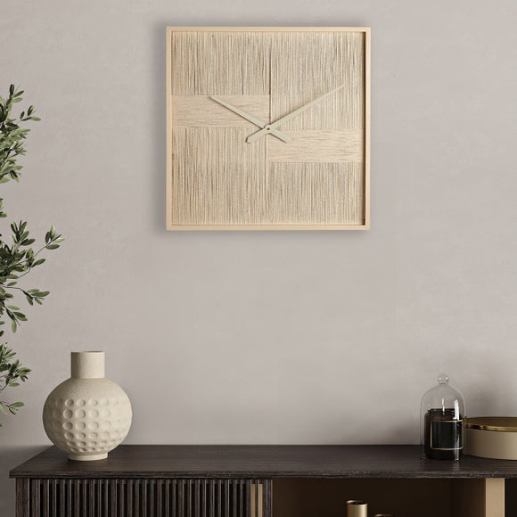 Hestia Square Woven Thread Wall Clock