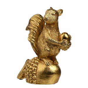 Hestia Gold Squirrel & Acorn Ornament