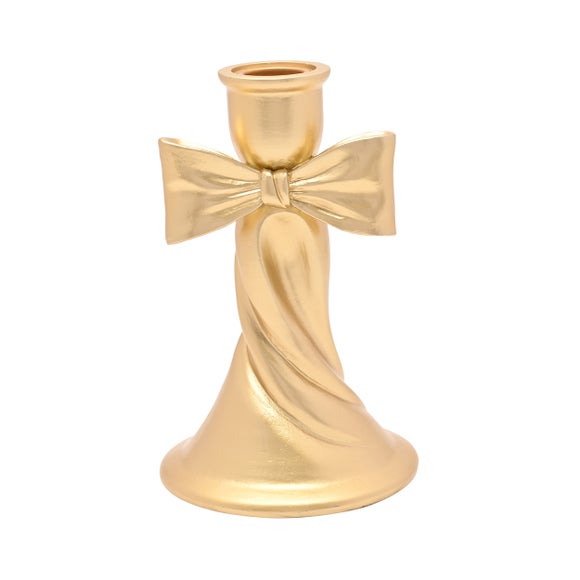 Click to view product details and reviews for Hestia Tall Gold Ribbon Candlestick Holder. Click to view product details and reviews for Hestia Tall Gold Ribbon Candlestick Holder.
