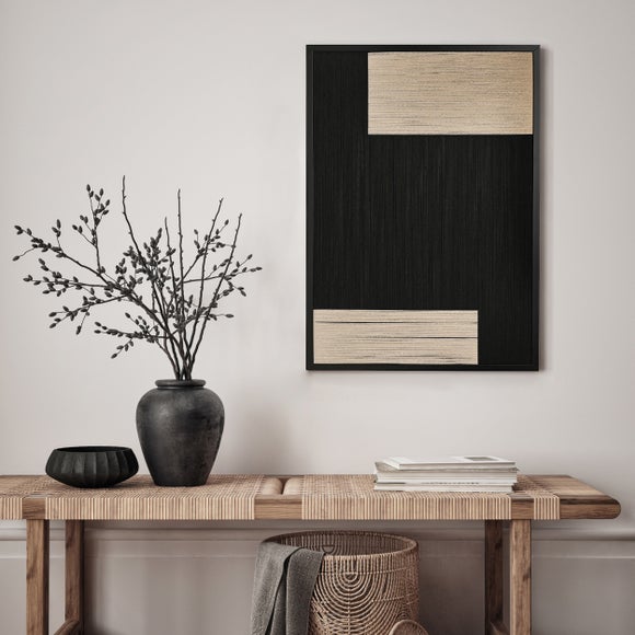 Hestia Cream & Black Geometric Thread Wall Art