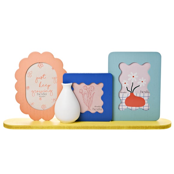 Hestia Freestanding Bright Multi Photo Frame with Vase