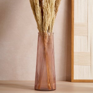 Hestia Tall Ribbed Glass Vase