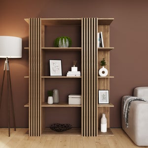 Rowan Wide Shelving Unit- Oak Effect