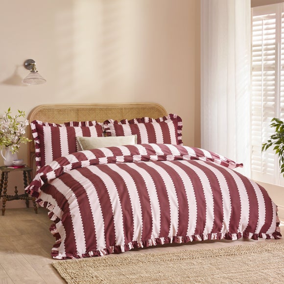 Wylder Nature Birdie Stripe Polycotton Duvet Cover & Pillowcase Set