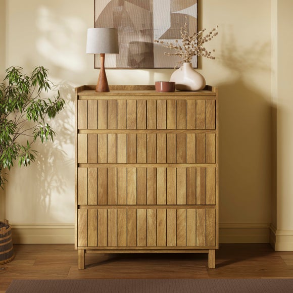 View Humphrey 5 Drawer Chest- Mango Wood Effect View Humphrey 5 Drawer Chest- Mango Wood Effect