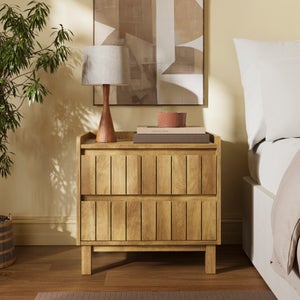 Humphrey 2 Drawer Bedside- Mango Wood Effect