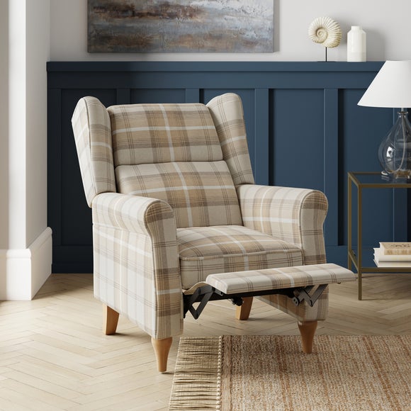 Return - Oswald Padded Pushback Check Armchair