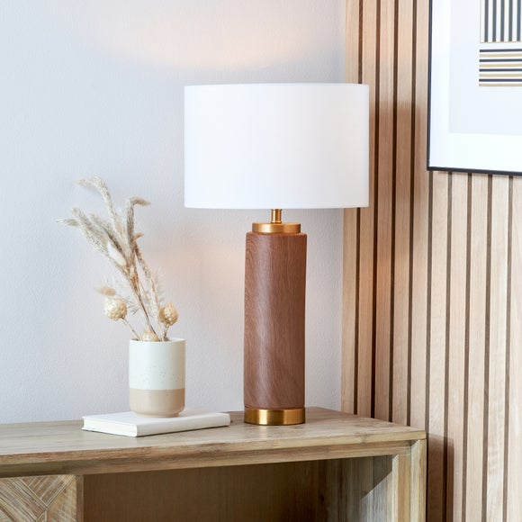 Pacific Lifestyle Carrara Wood Effect Table Lamp